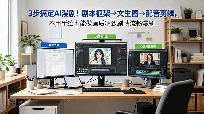 3步搞定AI漫剧！剧本框架→文生图→配音剪辑，不用手绘也能做画质精致剧情流畅漫剧-主题测试