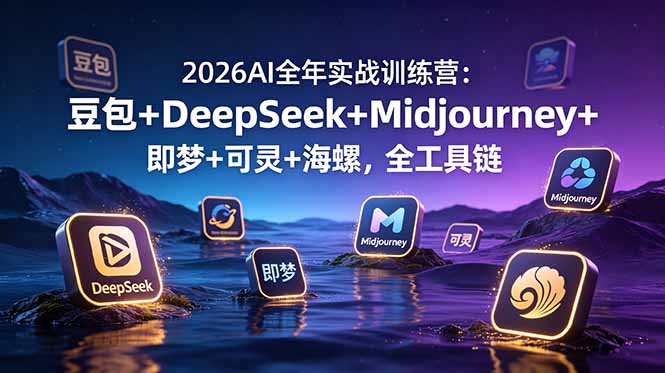 2026AI全年实战训练营：豆包+DeepSeek+Midjourney+即梦+可灵+海螺，全工具链-主题测试
