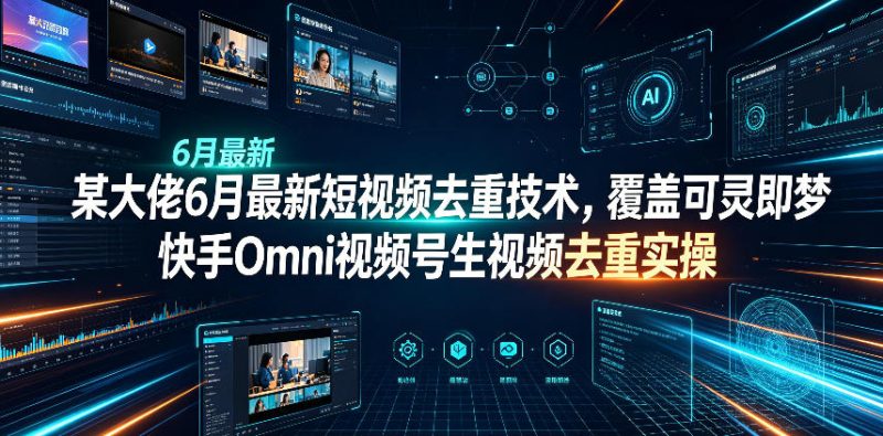 某大佬6月最新短视频去重技术，覆盖可灵即梦快手Omni视频号生视频去重实操-主题测试