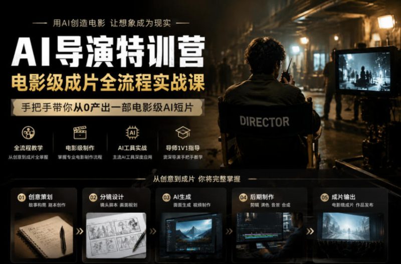 AI导演特训营，电影级成片全流程实战课，手把手带你从0产出一部电影级AI短片-主题测试