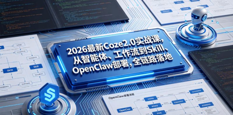 2026最新Coze2.0实战课,从智能体、工作流到Skill、OpenClaw部署,全链路落地-主题测试