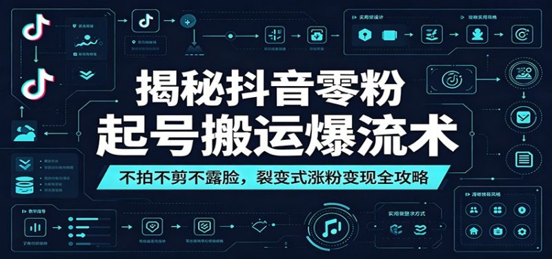 揭秘抖音零粉起号搬运爆流术:不拍不剪不露脸,裂变式涨粉变现全攻略-主题测试