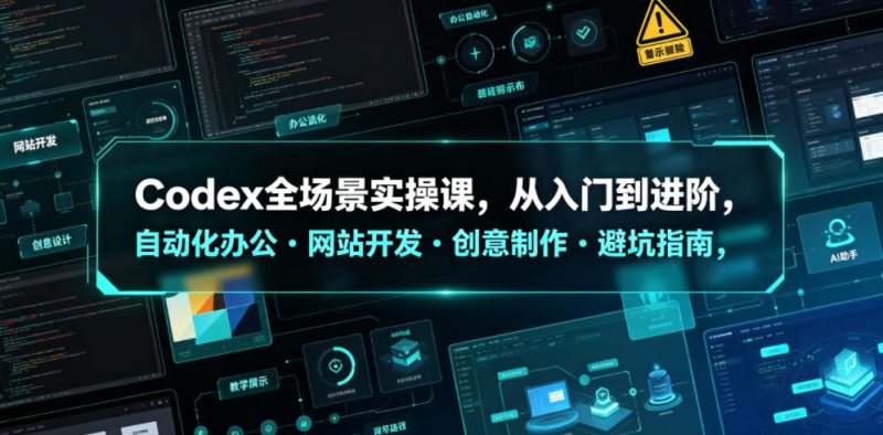 Codex全场景实操课,从入门到进阶,自动化办公・网站开发・创意制作・避坑指南,全流程教学-主题测试
