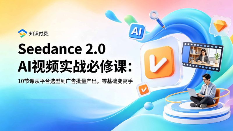 Seedance 2.0 AI视频实战必修课：10节课从平台选型到广告批量产出，零基础变高手-主题测试