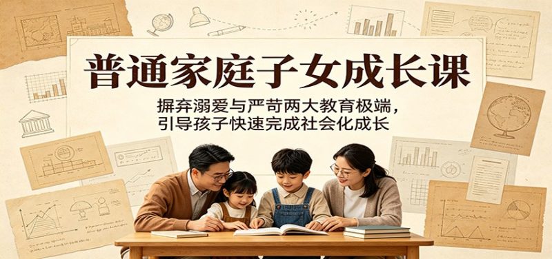 普通家庭子女成长课：摒弃溺爱与严苛两大教育极端，引导孩子快速完成社会化成长-主题测试