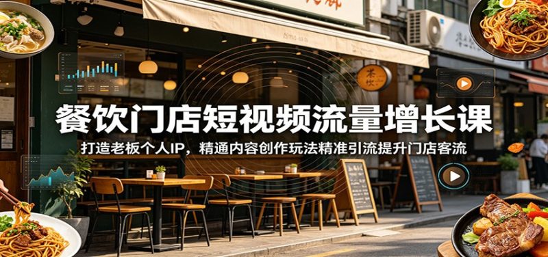 餐饮门店短视频流量增长课：打造老板个人IP，精通内容创作玩法精准引流提升门店客流-主题测试