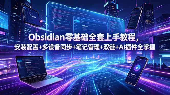 Obsidian零基础全套上手教程，安装配置+多设备同步+笔记管理+双链+AI插件全掌握-主题测试