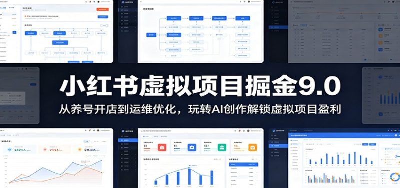 小红书虚拟项目掘金9.0 :从养号开店到运维优化,玩转AI创作解锁虚拟项目盈利-主题测试