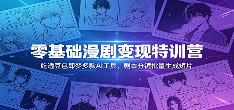 零基础漫剧变现特训营：玩转豆包即梦多款AI工具，剧本分镜批量生成短片-主题测试