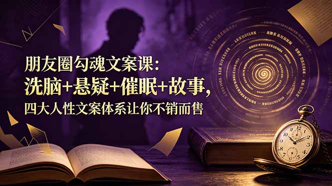 朋友圈勾魂文案课：洗脑+悬疑+催眠+故事，四大人性文案体系让你不销而售-主题测试