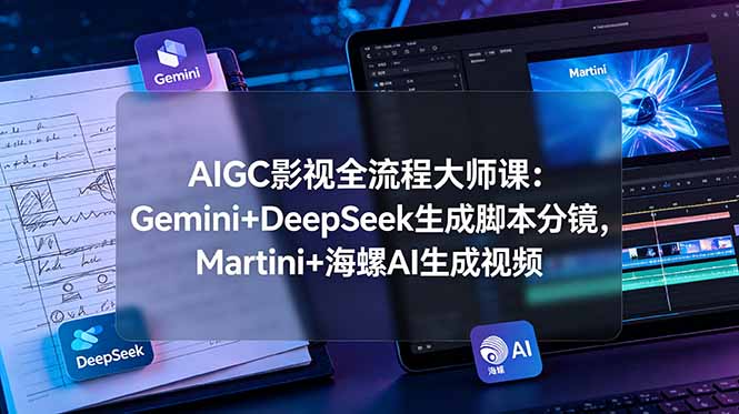 AIGC影视全流程大师课：Gemini+DeepSeek生成脚本分镜，Martini+海螺AI生成视频-主题测试