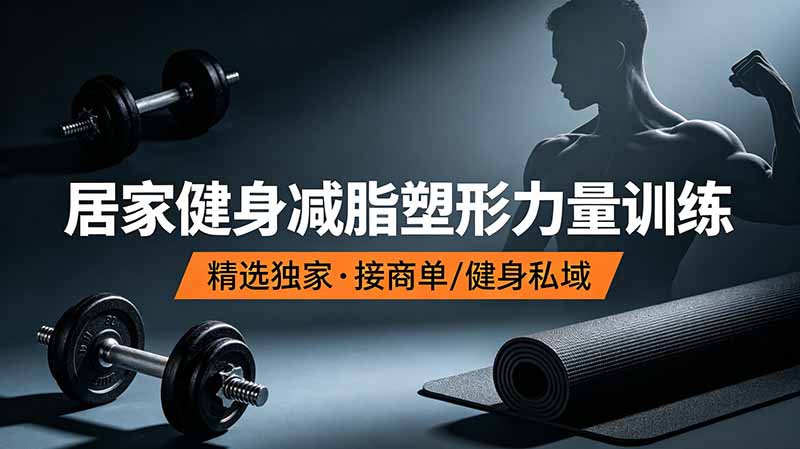 抖音健身热门短视频教学：居家健身减脂塑形力量训练，精选独家，接商单或者健身私域-主题测试