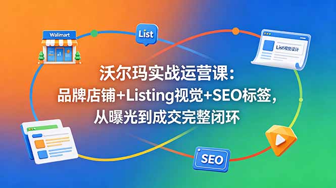 沃尔玛实战运营课：品牌店铺+Listing视觉+SEO标签，从曝光到成交完整闭环-主题测试