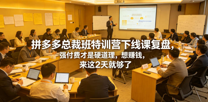 拼多多总裁班特训营下线课复盘，强付费才是硬道理，想賺钱，来这2天就够了-主题测试