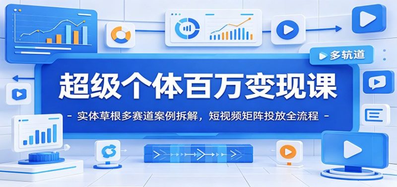 超级个体百万变现课：实体草根多赛道案例拆解，短视频矩阵投放全流程-主题测试