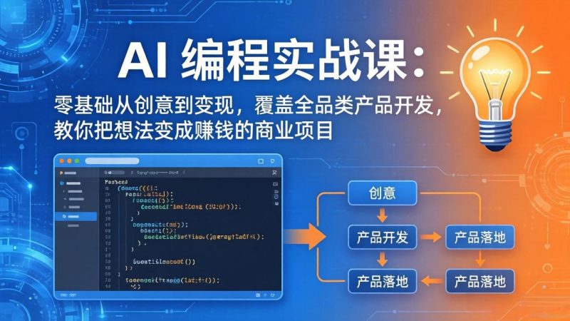 AI编程实战课-第三期-6月更新:零基础从创意到变现,覆盖全品类产品开发,把想法变成赚钱项目-主题测试