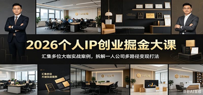 2026个人IP创业掘金大课：汇集多位大咖实战案例，拆解一人公司多路径变现打法-主题测试