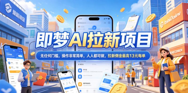 2026年即梦AI拉新项目最新玩法，无任何门槛，操作非常简单，人人都可做，拉新佣金最高13米每单(更新6月24日)-主题测试
