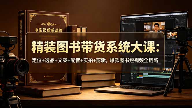 精装图书带货系统大课：定位+选品+文案+配音+实拍+剪辑，爆款图书短视频全链路-主题测试