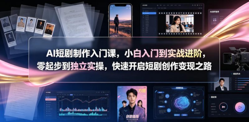 AI短剧制作入门课,小白入门到实战进阶,零起步到独立实操,快速开启短剧创作变现之路-主题测试