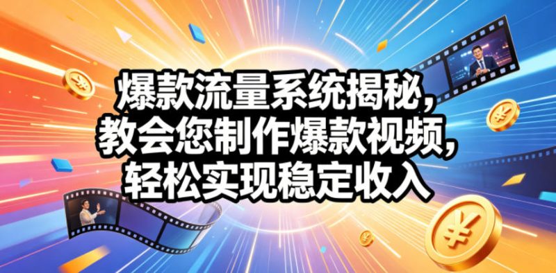 爆款流量系统揭秘,教会您制作爆款视频,轻松实现稳定收入【原创双语字幕】-主题测试