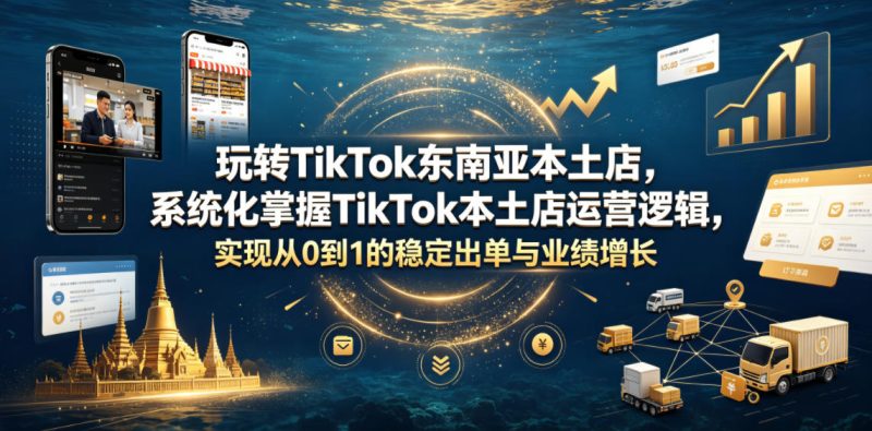 玩转TikTok东南亚本土店，系统化掌握TikTok本土店运营逻辑，实现从0到1的稳定出单与业绩增长-主题测试