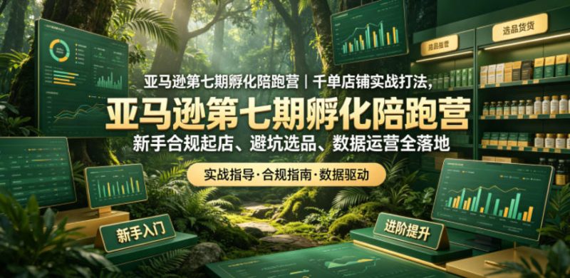 亚马逊第七期孵化陪跑营｜千单店铺实战打法，新手合规起店、避坑选品、数据运营全落地-主题测试