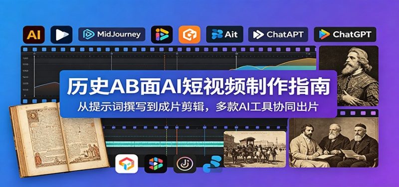 历史AB面AI短视频制作指南：从提示词撰写到成片剪辑，多款AI工具协同出片-主题测试