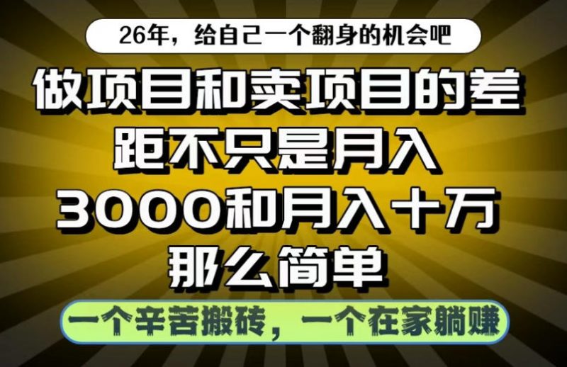 做项目和卖项目不只是月入3K和10W那么简单，一个努力搬砖，一个在家躺賺【揭秘】-主题测试