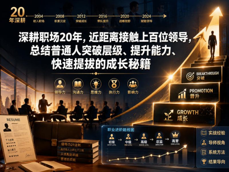 付费文章：深耕职场20年，近距离接触上百位领导，总结普通人突破层级、提升能力、快速提拔的成长秘籍(全网独家干货)-主题测试