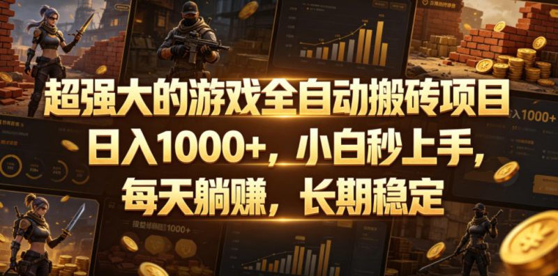 超强大的游戏全自动搬砖项目,日入1000+,小白秒上手,每天躺賺,长期稳定【揭秘】-主题测试