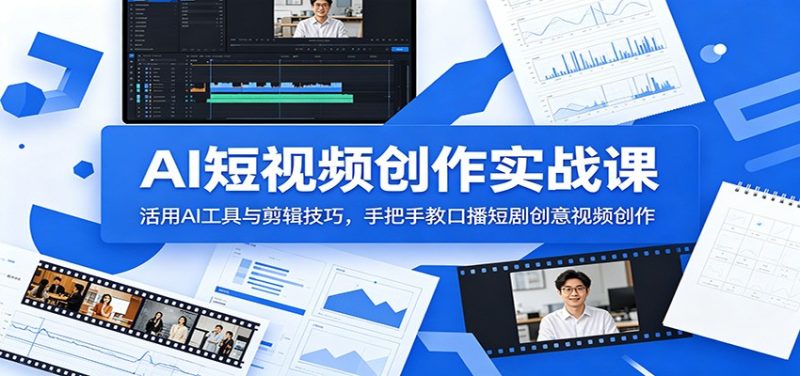 AI短视频创作实战课:活用AI工具与剪辑技巧,手把手教口播短剧创意视频创作-主题测试