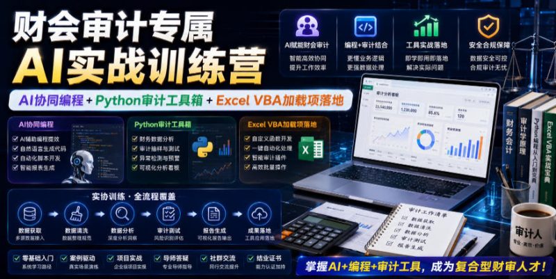 财会审计专属AI实战训练营｜AI协同编程+Python审计工具箱+Excel VBA加载项落地-主题测试