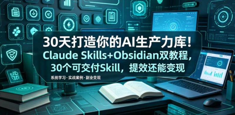 30天打造你的AI生产力库！Claude Skills+Obsidian 双教程，30 个可交付 Skill，提效还能变现-主题测试