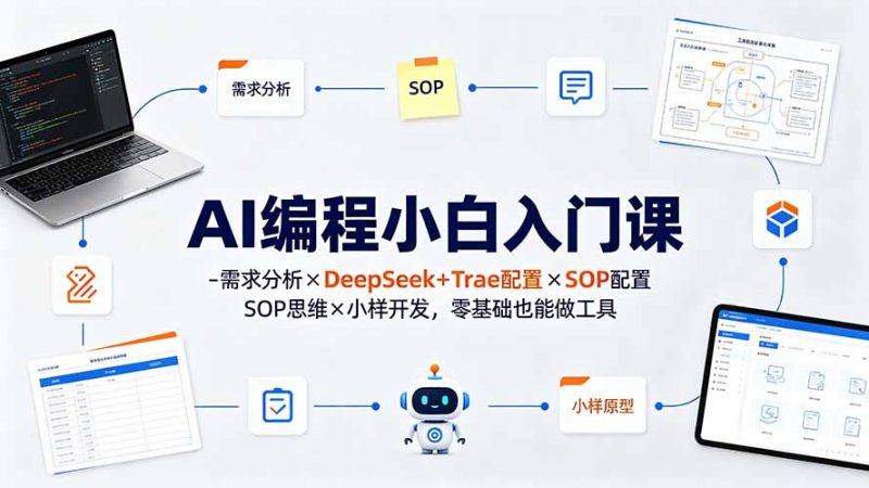 AI编程小白入门课-需求分析×DeepSeek+Trae配置×SOP思维×小样开发，零基础也能做工具-主题测试