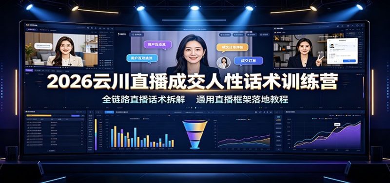 2026云川直播成交人性话术训练营：全链路直播话术拆解，通用直播框架落地教程-主题测试