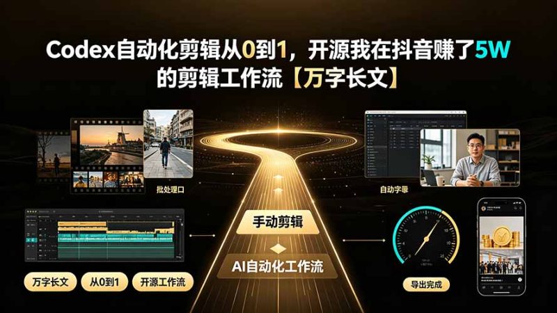 Codex自动化剪辑从0到1,开源我在抖音赚了5W 的剪辑工作流【万字长文】-主题测试