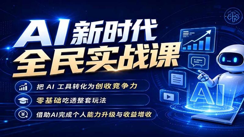 AI新时代全民实战课，把 AI 工具转化为创收竞争力，零基础吃透整套玩法，借助AI完成个人能力升级与收益增收。-主题测试