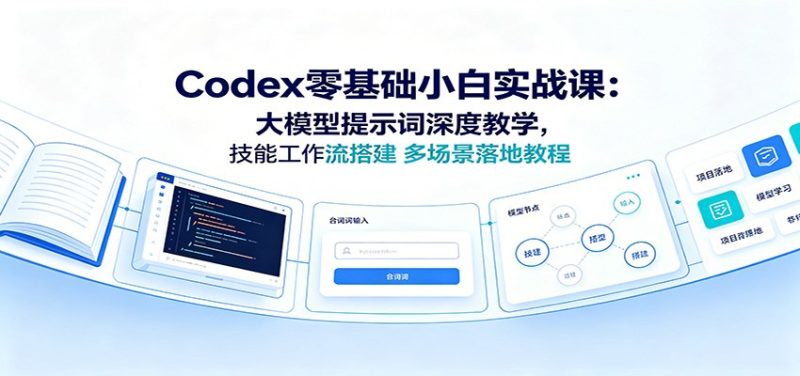 Codex零基础小白实战课：大模型提示词深度教学，技能工作流搭建多场景落地教程-主题测试