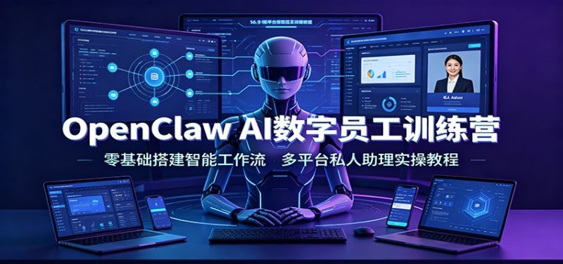OpenClaw AI数字员工训练营：零基础搭建智能工作流，多平台私人助理实操教程-主题测试