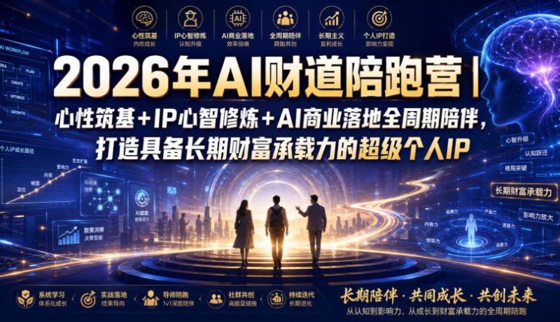 2026年AI财道陪跑营｜心性筑基+IP心智修炼+AI商业落地全周期陪伴，打造具备长期财富承载力的超级个人IP-主题测试