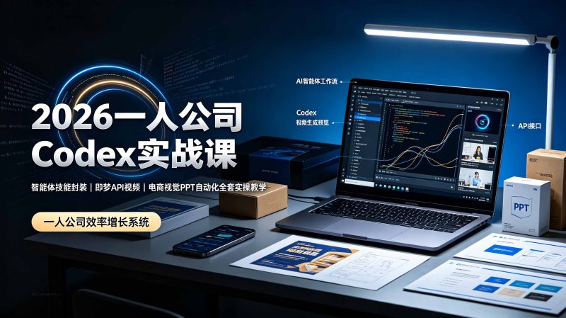 2026一人公司Codex实战课◆智能体技能封装｜即梦API视频｜电商视觉PPT自动化全套实操教学-主题测试
