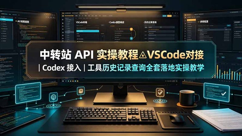中转站 API 实操教程△VSCode 对接｜Codex 接入｜工具历史记录查询全套落地实操教学-主题测试