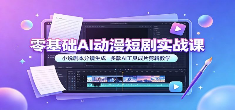 零基础AI动漫短剧实战课:小说剧本分镜生成,多款AI工具成片剪辑教学-主题测试