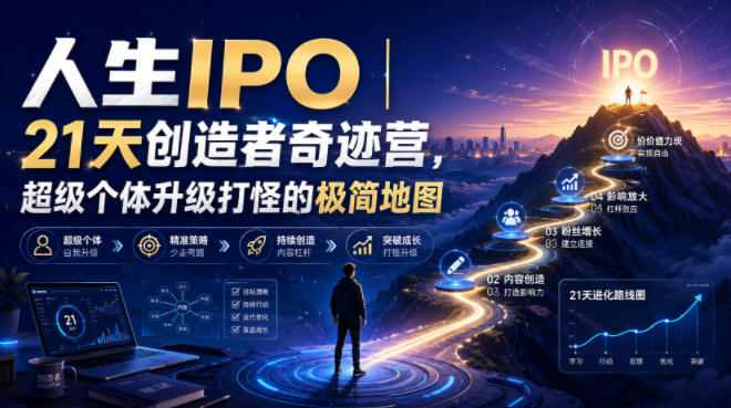 人生IPO︱21天创造者奇迹营，​超级个体升级打怪的极简地图-主题测试