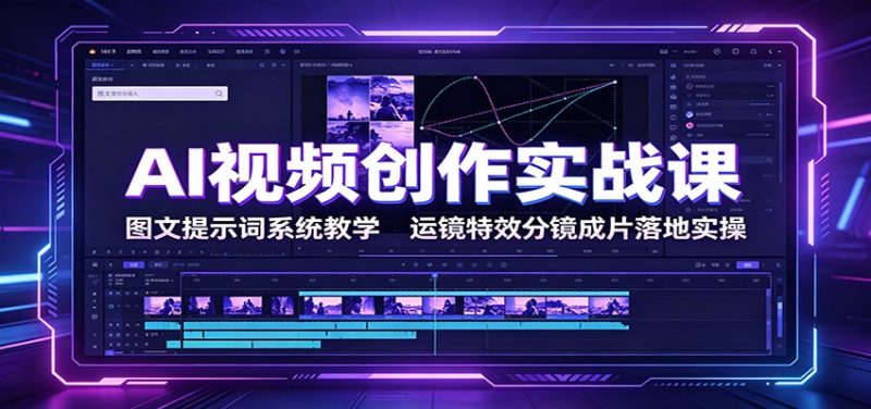 AI视频创作实战课:图文提示词系统教学,运镜特效分镜成片落地实操-主题测试